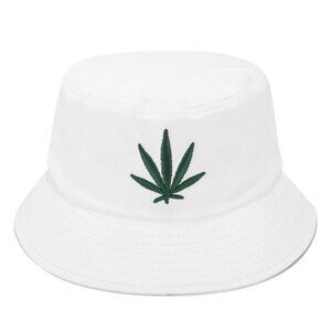 Leaf Embroidery Cotton Bucket Hat